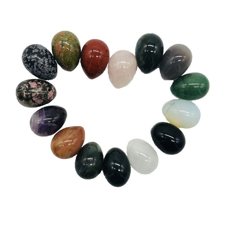 Estilos de arte folclórica colorida Pedra preciosa natural Jade Yoni ovos A adição perfeita para a sua rotina de saúde vaginal