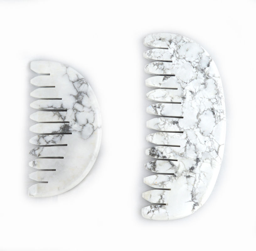 Alivie sem esforço a tensão do couro cabeludo com Natura White Turquoise Jade Hair Comb Gua Sha Tools