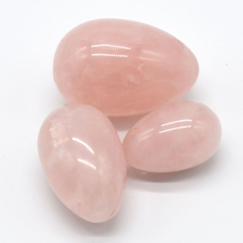 Técnica polida Quartzo Rosa e Jade Yoni ovos Top Kegel exercício escolha para mulheres