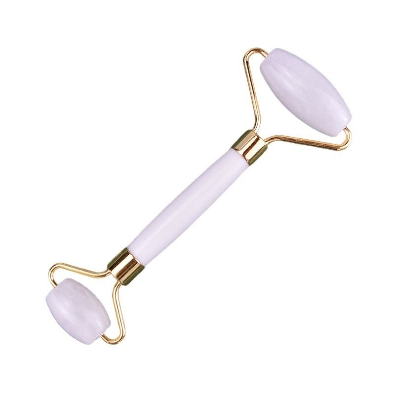 Rolo de Jade Branco Natural Guasha Massagista de Beleza Facial Facial Gua Sha Massagem Ferramentas Anti-Envelhecimento Logotipo personalizado para Massagem Facial