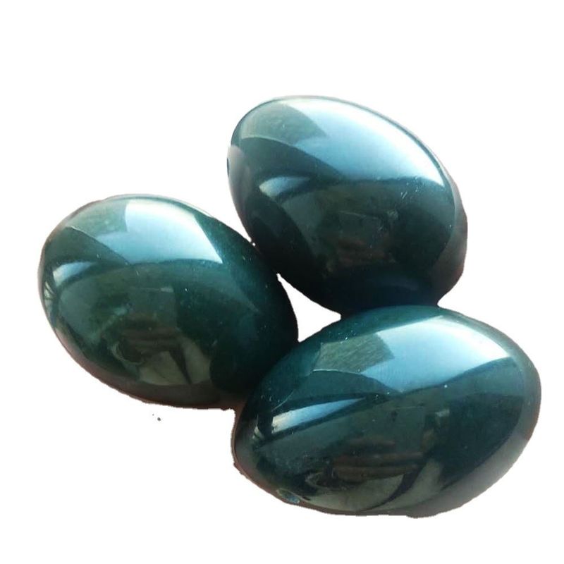 Cristal Material de contas soltas Nefrita verde Jade Yoni ovos para aperto e fortalecimento vaginal