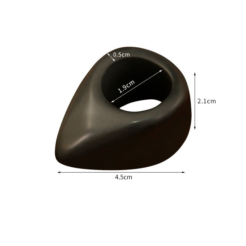 Anel de Massagem Gua Sha de Pedra Bian Negra Natural para Corpo Inteiro Massagem Manual de Meridianos de Mãos e Pés