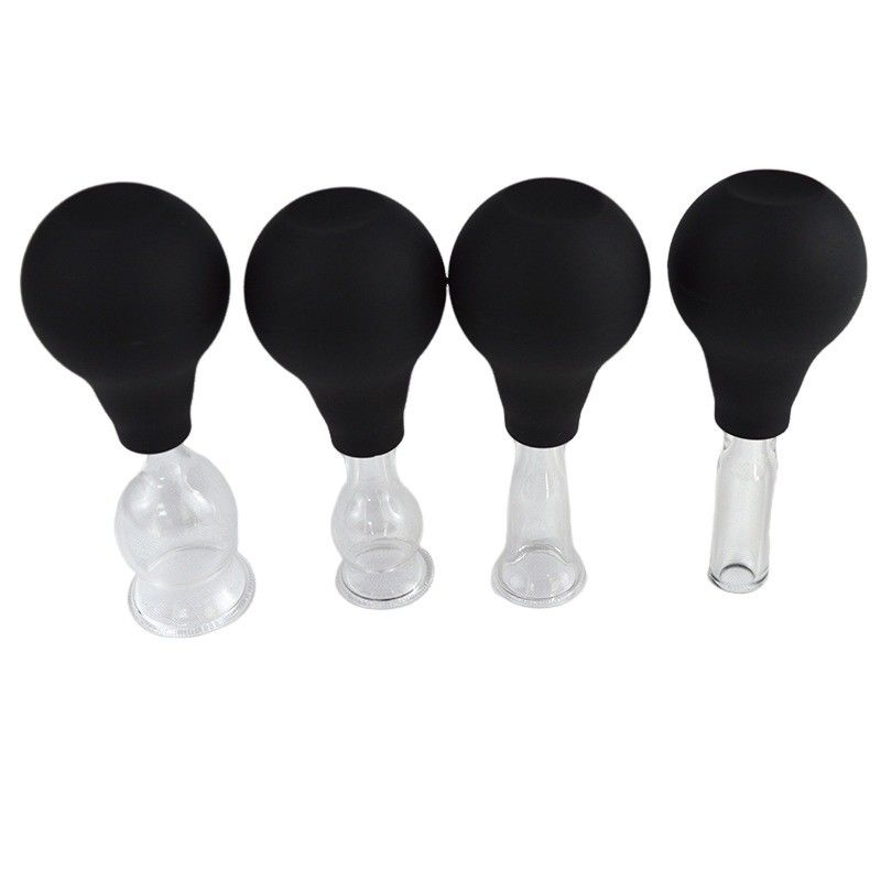 Massagem Ferramentas de Sucção de vidro de silicone Cupping Set para Facial Guasha remoção de rugas Cuidados com a pele Spa Salão de beleza Copas de terapia