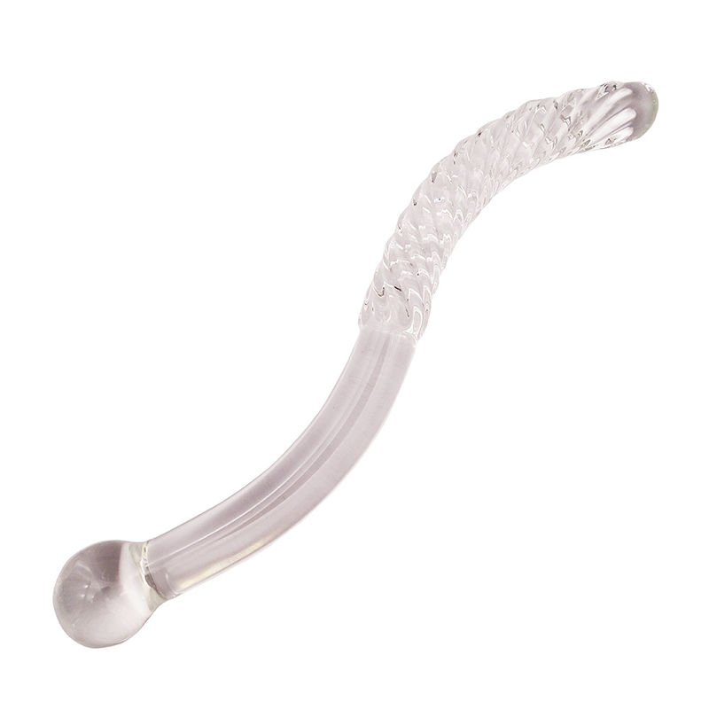 Técnica esculpida 250mm Cristal Vidro Dildo Massagem Vara para Mulheres Yoni Vara Stick Feng Shui Estilo Logotipo personalizado