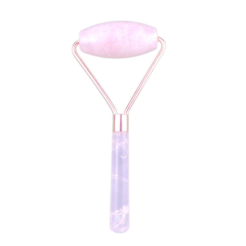 Massagista Facial 2024 Popular Natural Rose Quartz Facial Roller 100% Massagista Natural de Cristal Para Massagem Facial Produtos de Massagem Ocular Ferramentas de Beleza