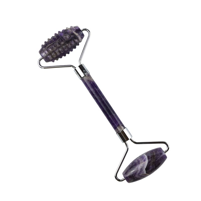 Produto de tendência de massagem muscular 2024 Ametista natural Roller Facial Guasha 100% Massagista de Jade Natural Para Massagem Facial Produtos de Beleza