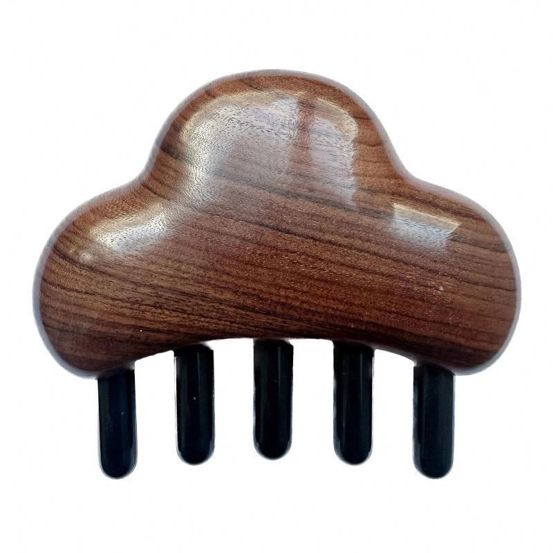 Massagem corporal e crescimento do cabelo Rosewood massagem pente para cabeça Gua Sha 8.5 * 7.5 * 2.3cm