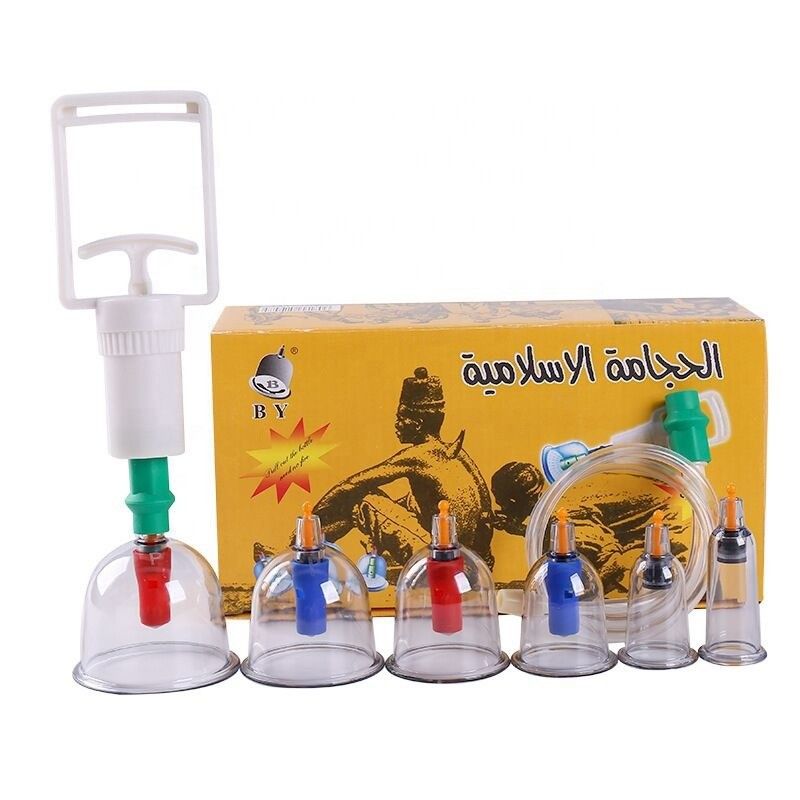 Saúde Vacuum Cupping Jar Plastic Cupping Set para função anti-envelhecimento 24 * 13 * 8,2cm