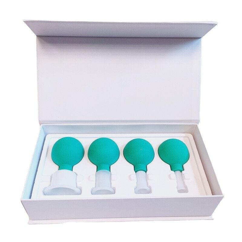 Remover a umidade e aliviar a dor 4 peças de vidro Cupping conjunto para a pele do rosto costas Massagem muscular do ombro
