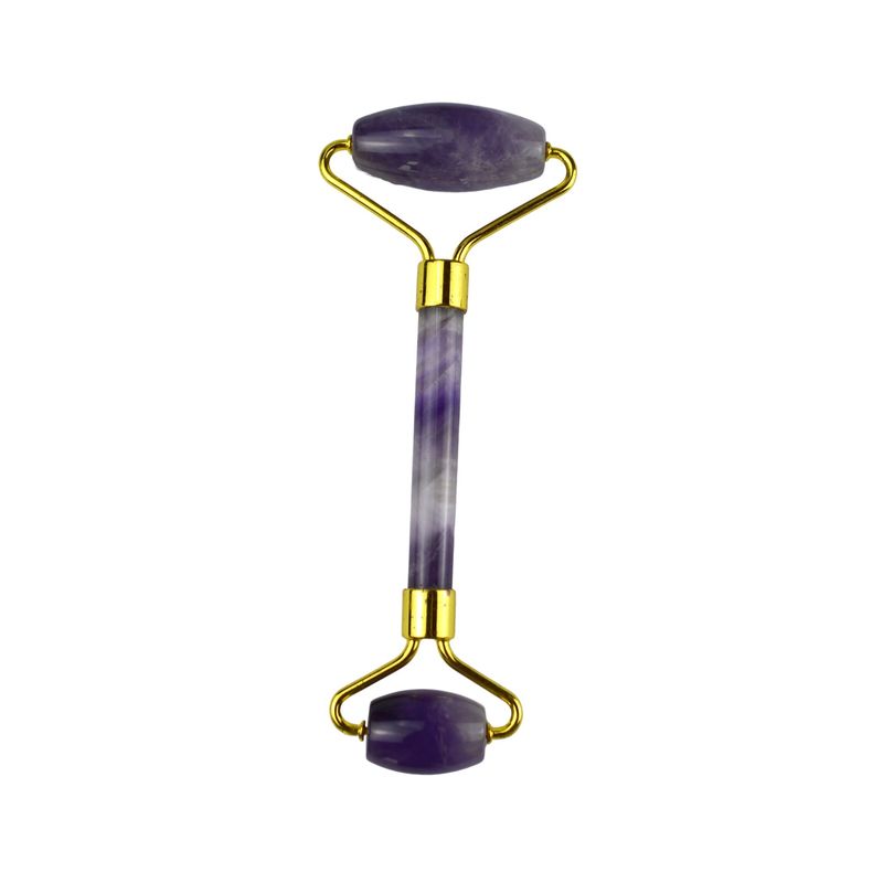 Amethyst Facial Roller Guasha 100% Massageiro de Jade Natural para Massagem Facial e Ferramentas de Cuidados da Pele
