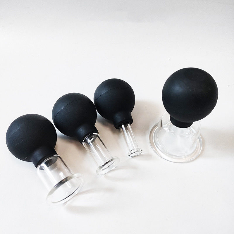 Conjunto de 4 copos de terapia médica óculos de silicone para anti-celulite e massagem facial