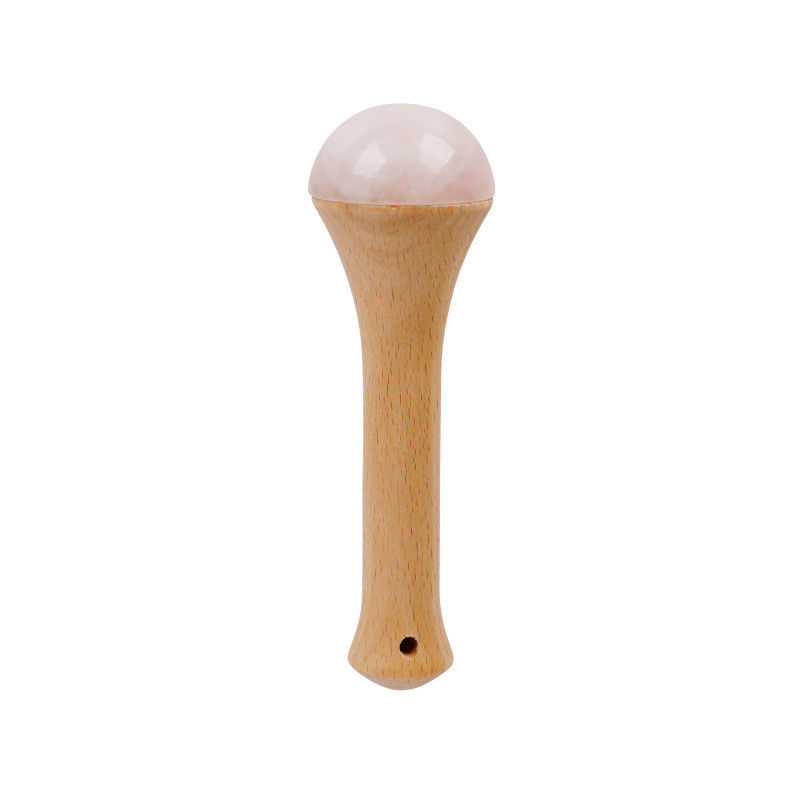 Massageador corporal Manopla de madeira Quartzo rosa para meridiano de dragagem e Gua Sha massagem de relaxamento
