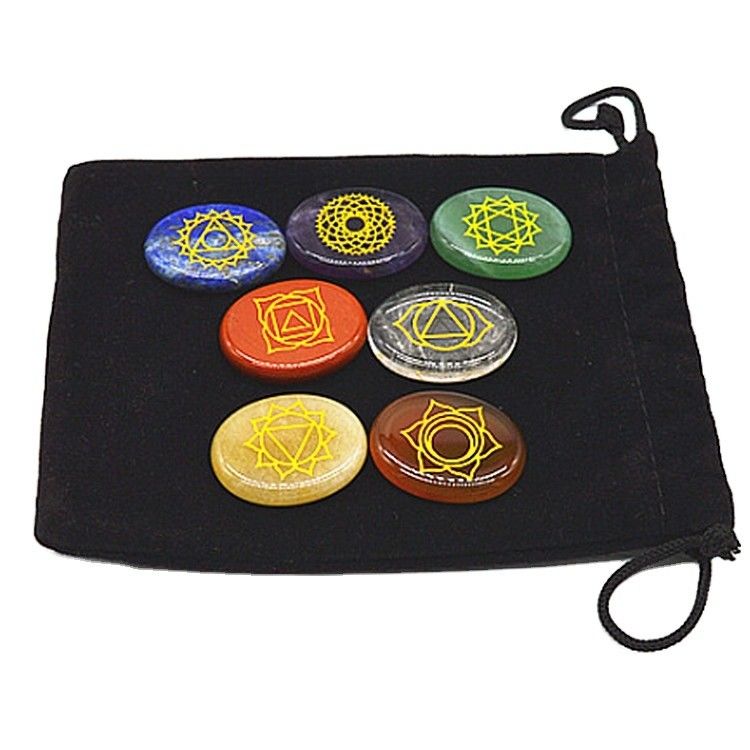 7 Chakra Stone sets Reiki Cristais Chakra Stones para Suporte de Cura Tamanho personalizado OEM
