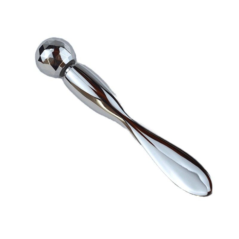 Creme de massagem de olhos cosmético de ouro colher de metal e espátula massagista facial rolos de bastão de metal máscara