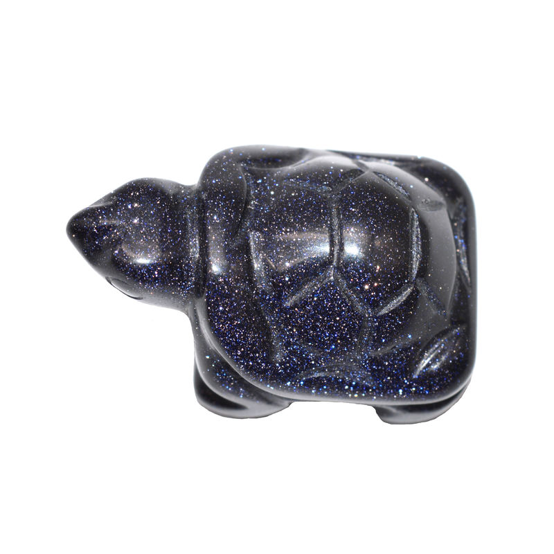 Requisito do cliente misteriosa mini figura de tartaruga azul esculpida para decoração de casa de férias