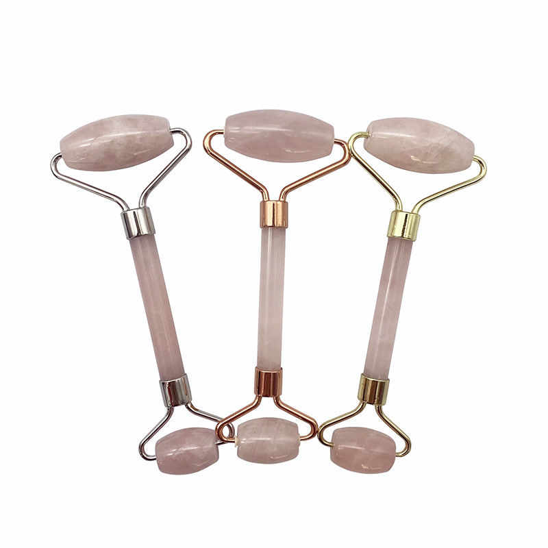 Perfecore Jade Roller Beauty Rose Quartz Guasha Roller Face Neck Gua sha Massage Tool Stone para artesanato feito à mão e cuidados da pele