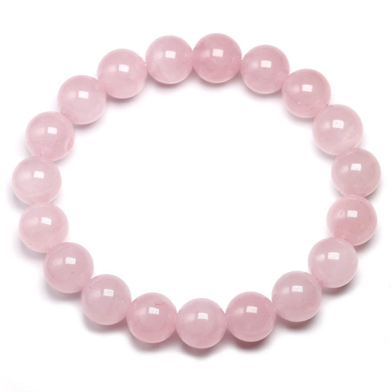 Feng Shui Rosa Quartz Pulseira para Mulheres Pedra Natural Manual Chakra Joias Dom