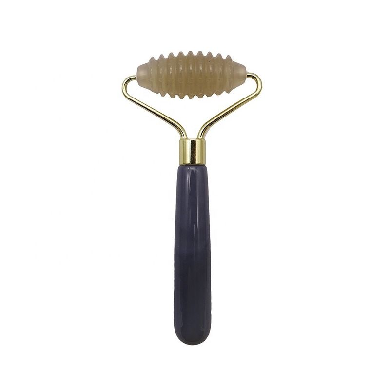 Massage Hammer Agate cinza Roller de jade com pontas para massagem facial natural antienvelhecimento terapia de bolsas de olhos ferramentas de massagem antienvelhecimento