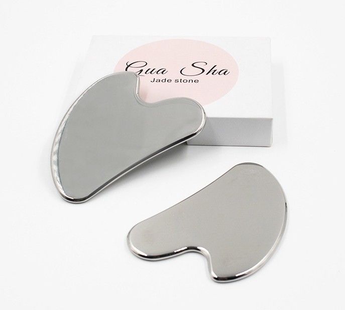 Gua Sha de aço inoxidável Metal de raspagem Guasha Tabela Facial Spa Massagem corporal Massagem Meridiana Cuidados da pele ferramenta de salão de beleza
