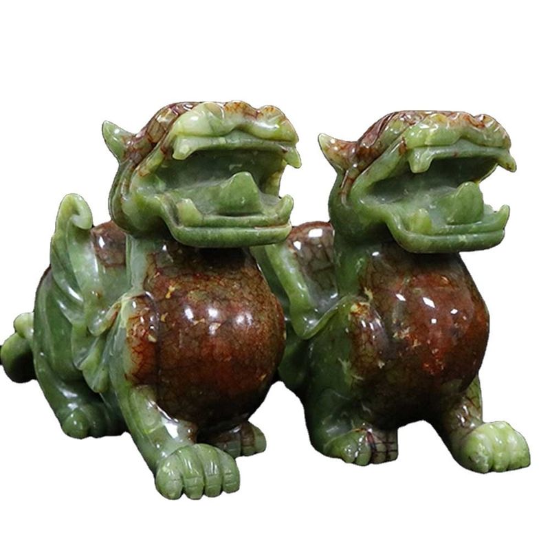 OEM ODM Jade Pixiu A mascote chinesa do animal sagrado da sorte em gravura de tipo de escultura