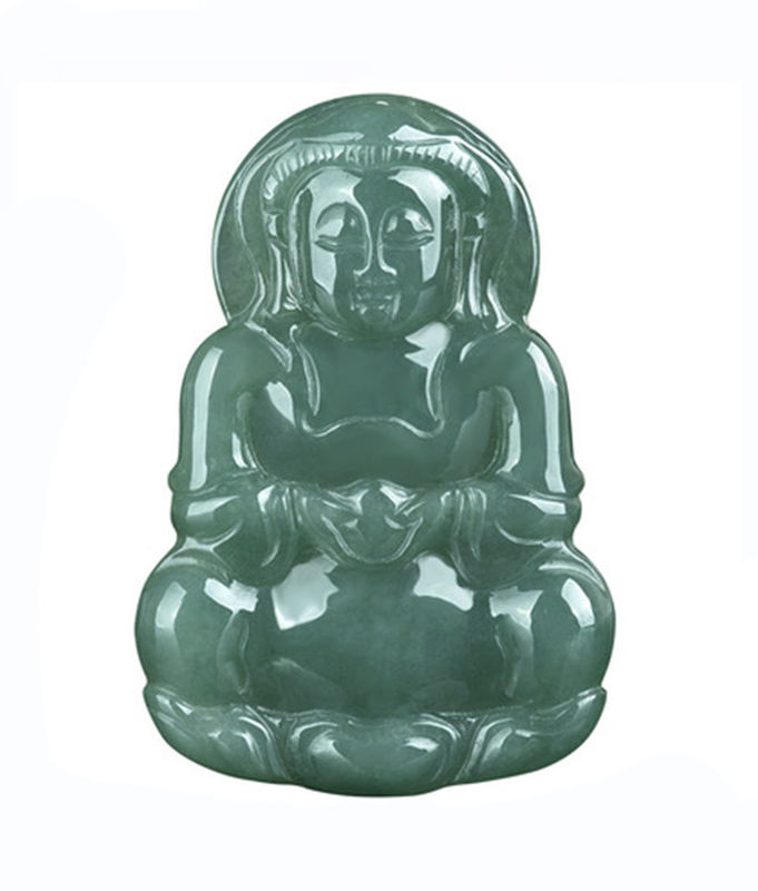 Jade Natural Guanyin Pendente Verde Esmeralda Jadeita Encantadores Colar Amuleto Para Mulheres Joias Homens Elegante e Estilizado