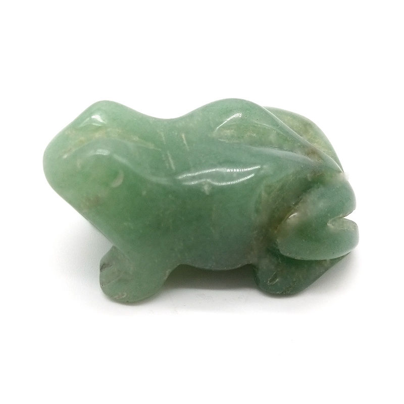 Técnica Esculpido à mão Aventurino Verde Sapo Pedra de Cura Figura 1,5 polegadas para Decoração de Sala e Display de Cristal de Cura