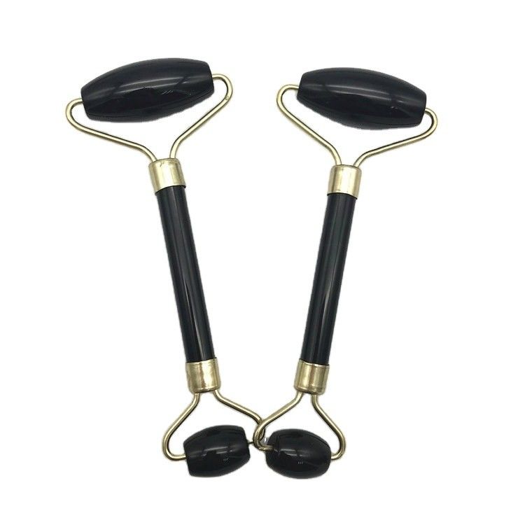 2024 Obsidiano Negro Natural Gua Sha Jade Facial Guasha Massager Roller para Cuidado de Rosto e Pescoço