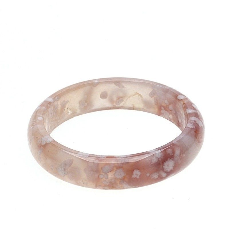 Joias Decoração Natural Sakura Ágata Jade Pulseira Calcedônia Cristal Gelo Através de Pulseira Mulheres 52-56mm