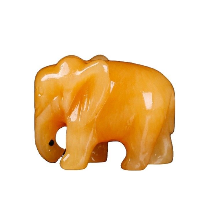 Mini Elephant Healing Stones impressos em castanho feitos de cristais naturais para os clientes