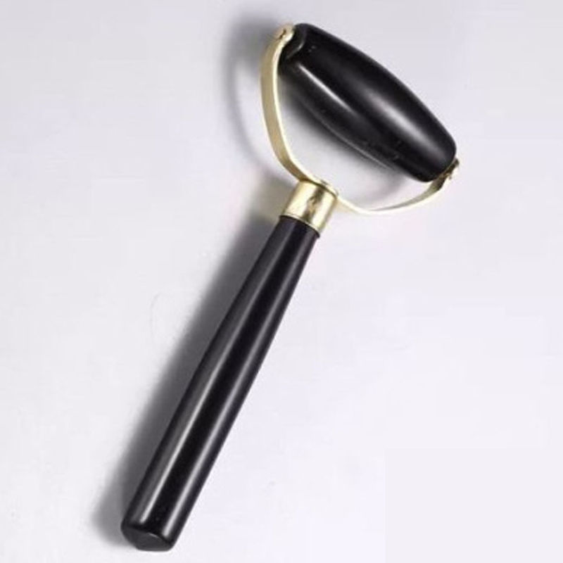 Massagista Facial Pedra Bian Negro Gua Sha Jade Face Guasha Roller para Terapia de Rejuvenescimento Facial Natural
