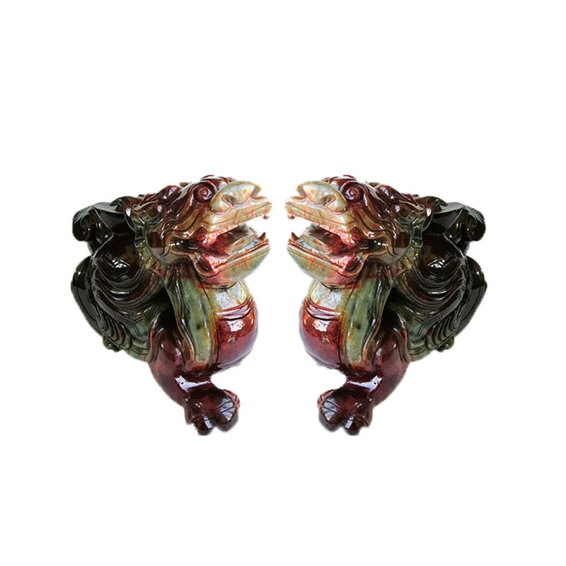 Hot 40cm de jade natural esculpido estátua de tartaruga dragão estilo Feng Shui fino para decoração