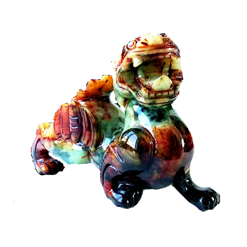 Personalizado 22cm Jade Pixiu estátua verde do dragão para a sorte e o mal Pedra preciosa incluída