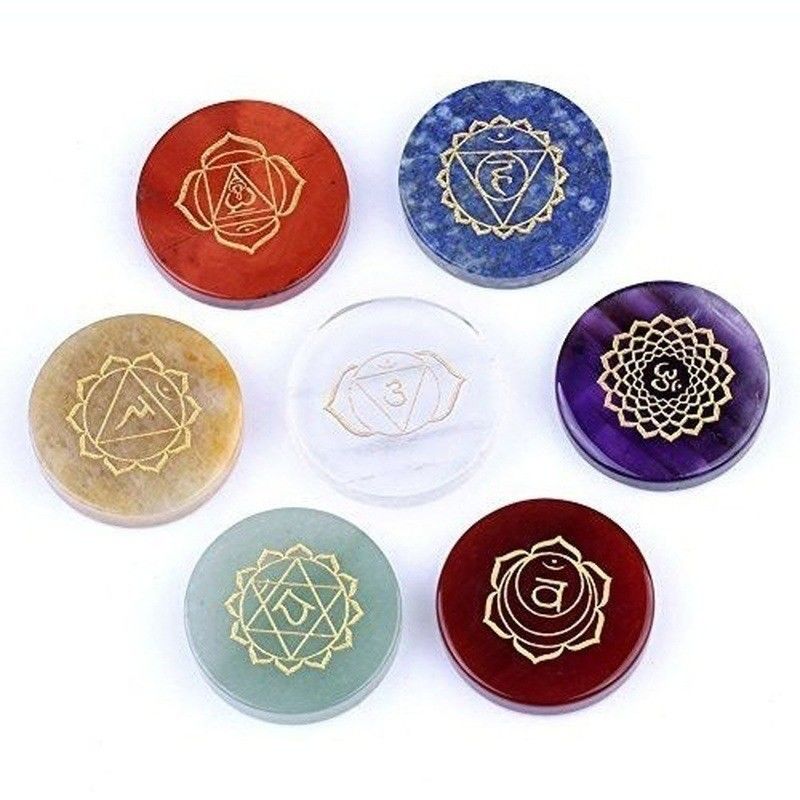 Colourful Energy Stone Set para Feng Shui Home Decoration Seven Chakras Pedras de Ágata de Cristal em estilo natural