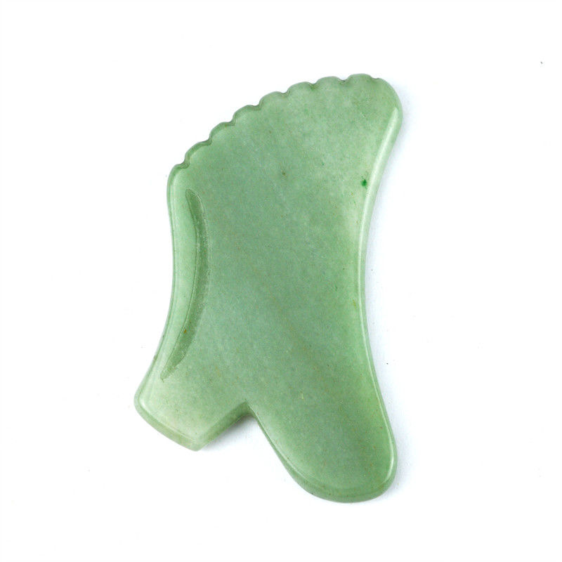Massagem corporal para cuidados com a pele Aventurina verde natural Jade Gua Sha Logotipo personalizado Guasha Ferramenta de beleza facial para reduzir rugas
