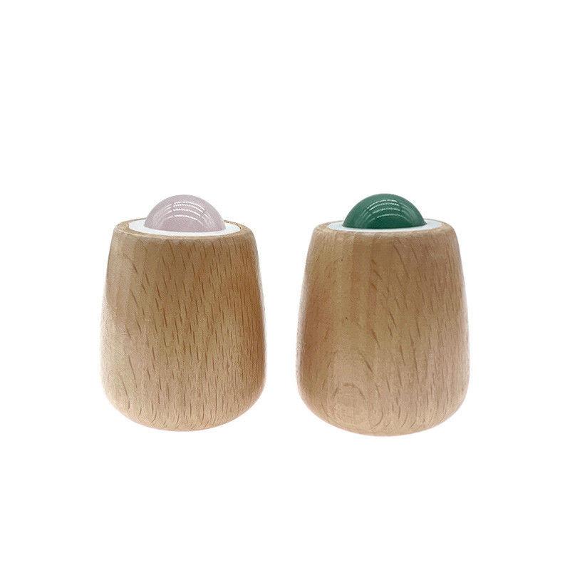 Bola de massagem de jade personalizável de alça de madeira Roller de jade para massagem corporal e pescoço / rosto Gua Sha ferramenta de alívio de estresse