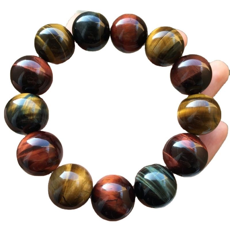 Bracelete de pedra natural de olho de tigre acessório de moda exótico colorido para amantes masculinos e femininos