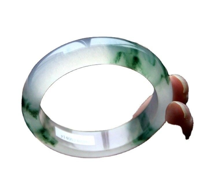 50-62mm Outro Pulseira de Jade de Flor Flutuante de Jade de Esmeralda Natural