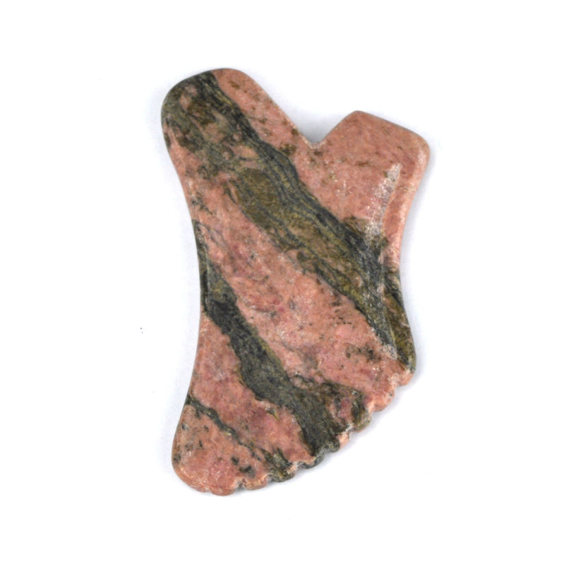 Rodonite Gua Sha ferramenta de massagem natural para apertar a pele e promover a beleza facial