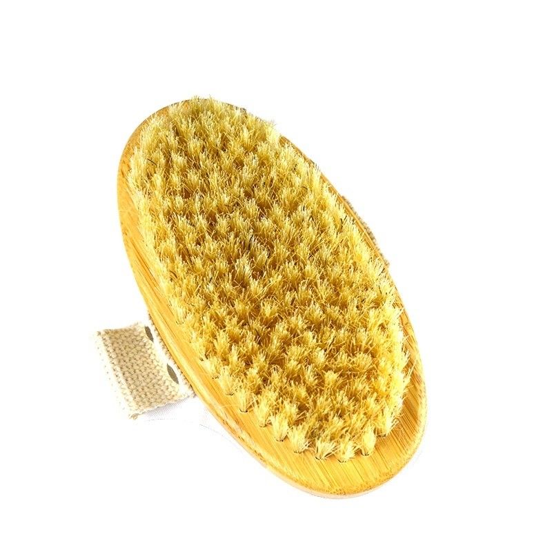 Manopla de madeira natural Borboleta de javali Esfoliante de pele Banho de bambu Escova de banho Escova de secagem corporal Escova corporal Escova para limpeza profunda