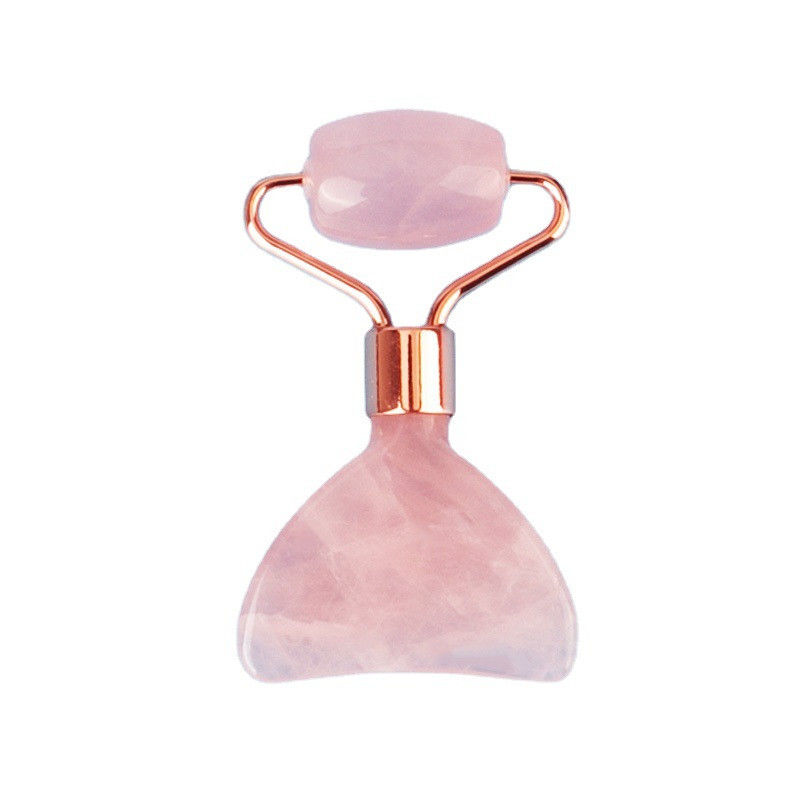 Mini Rose Quartz Jade Roller Eye Skin Care Gua Sha Board Dispositivo de beleza facial multifuncional dentro de 90 caracteres