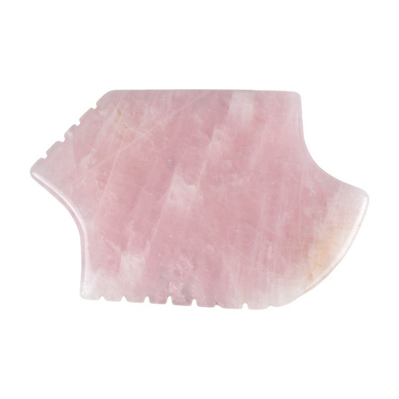 2024 Rose Quartz Gua Sha Massage Tool With Teeth Natural Crystal Skin Beauty Massager Face Lifting Anti Aging Logotipo rosa