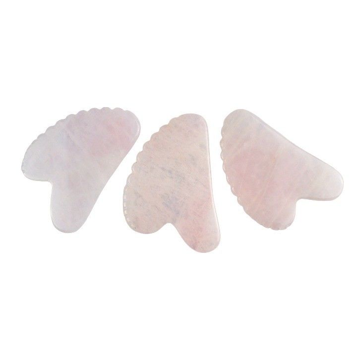 Massagista Facial Rosa Coração em forma de Quartz Rosa Gua Sha Ferramenta de Massagem com Dentes Massagista de Beleza de Pele Cristalina 2024