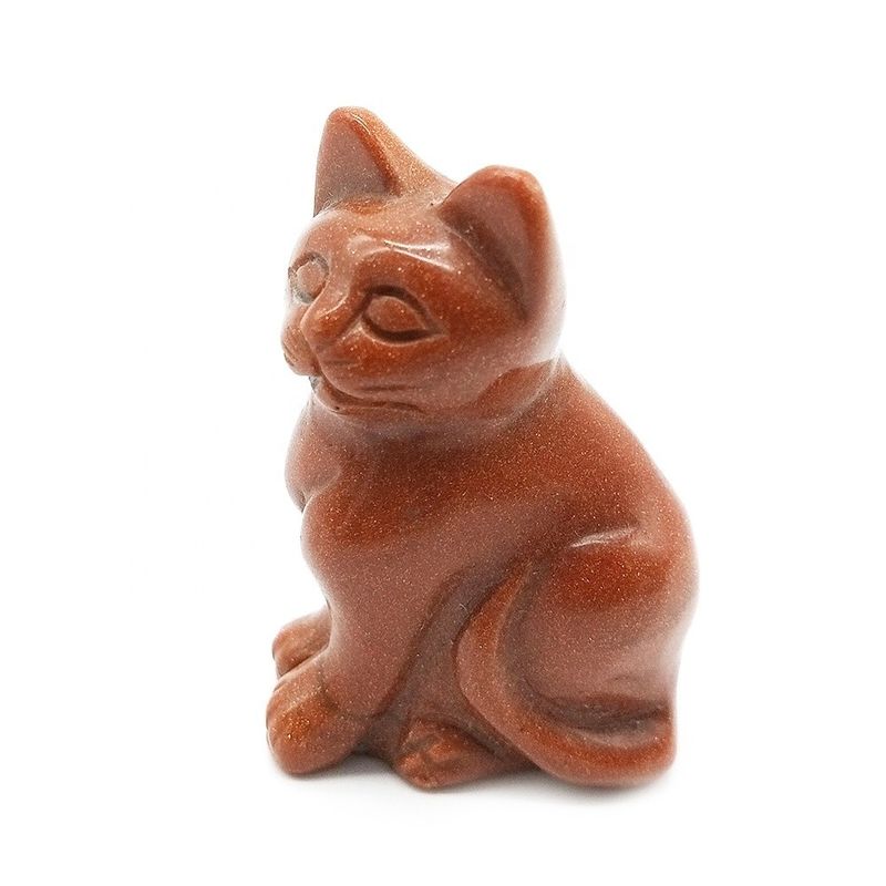 Figura de gato de ágata esculpida à mão em estilo Feng Shui para cura e decoração de animais