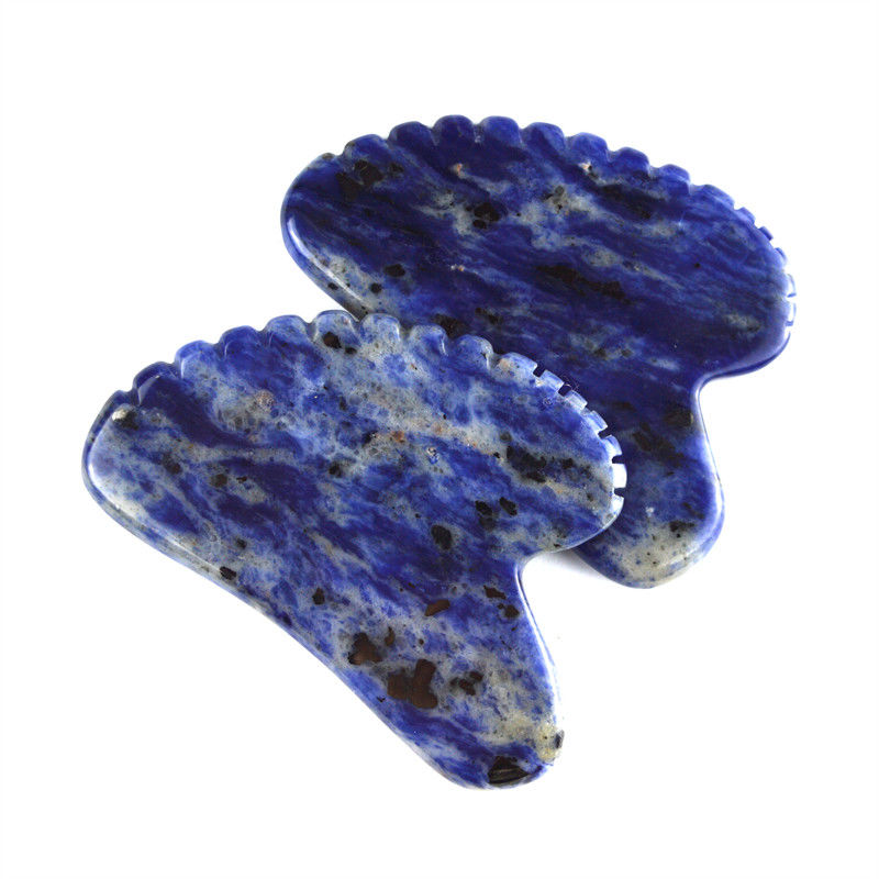 Ferramenta de lifting facial Forma de coração Pedra natural Sodalite Gua Sha para autocuidado e relaxamento corporal