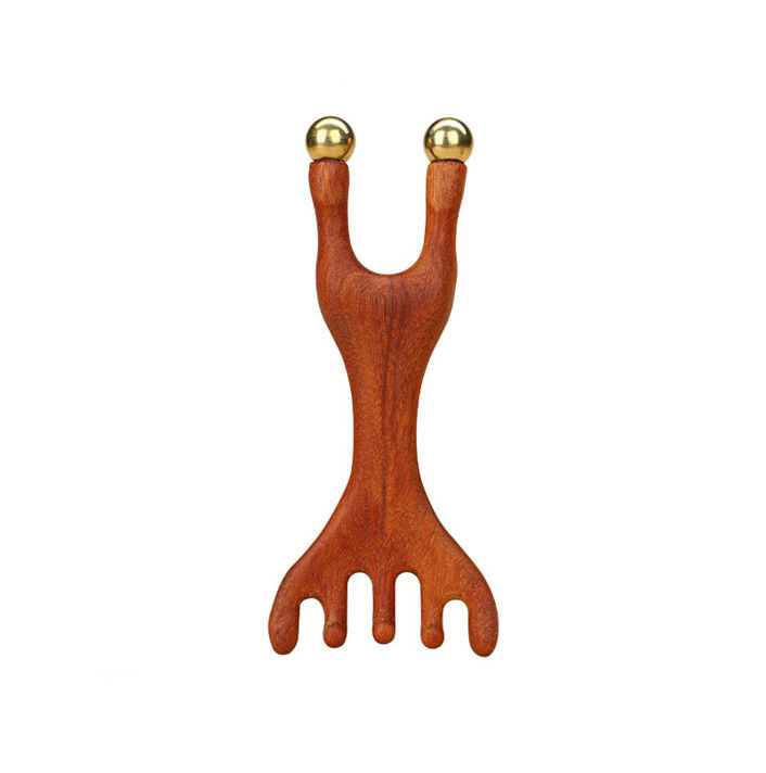Anel de veado vermelho forma de cobre escalpe meridiano massagista cabeça gua sha pente de massagem para contornar e levantar características faciais