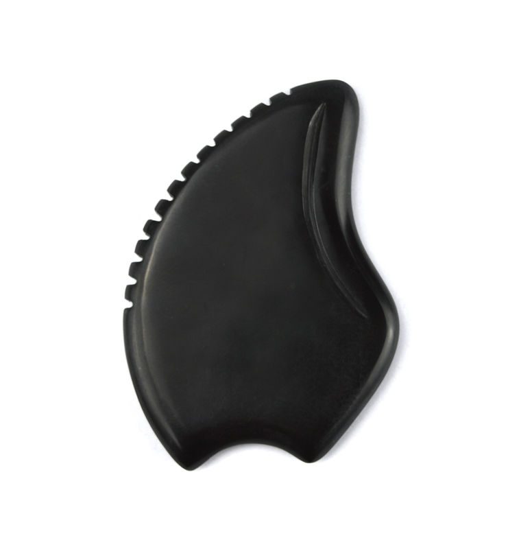 Disponível em forma de coração Gua Sha ferramenta de massagem feita de pedra natural Bian Negro para meditação relaxante Spa