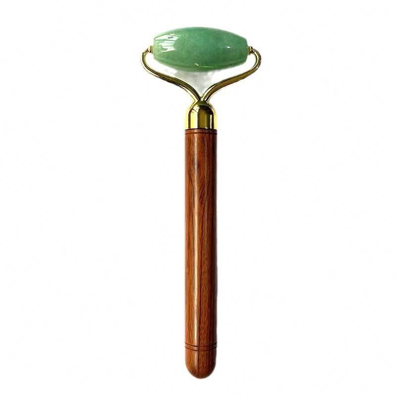 Ferramenta de massagem de jade com alça de madeira para logotipo personalizado disponível