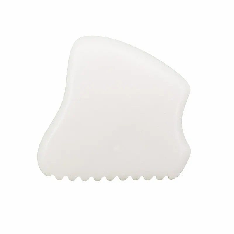 Logotipo personalizado 2024 White Jade Gua Sha Ferramentas para massagem facial e do pescoço Massagista quente Modo massagista No abk-2051