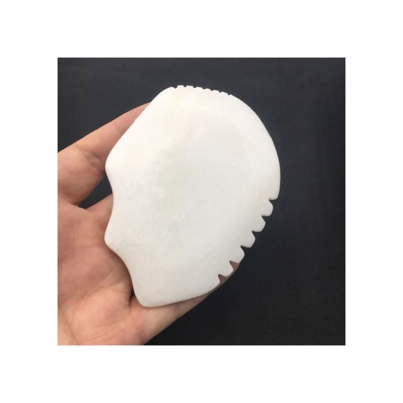 Jade Gua Sha Tabela para Massagem Facial e Corpo Jade Branco Scraping Tool Massager