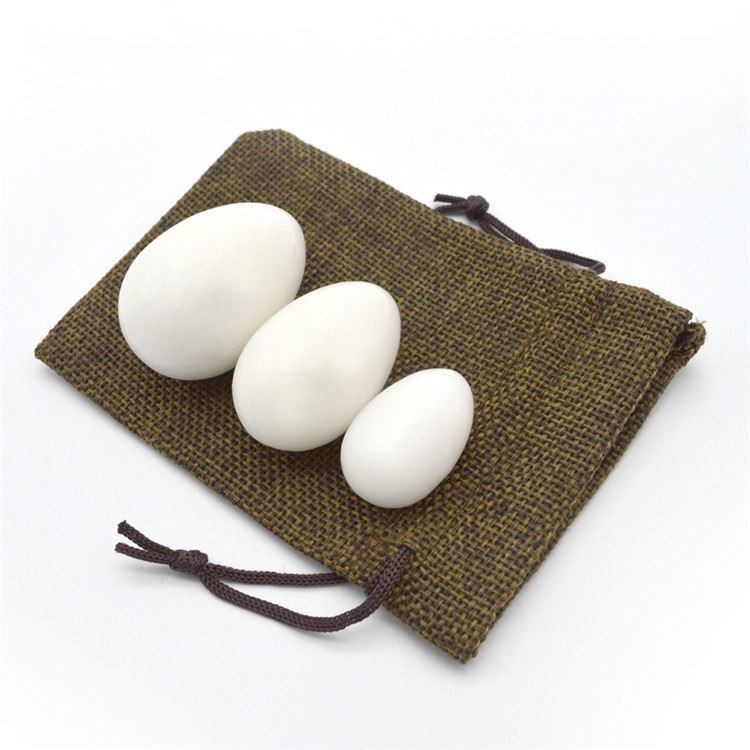 Corpo 45*30mm White Jade Yoni Eggs Set apertando músculos vaginais e pedras de cura para exercícios de Kegel
